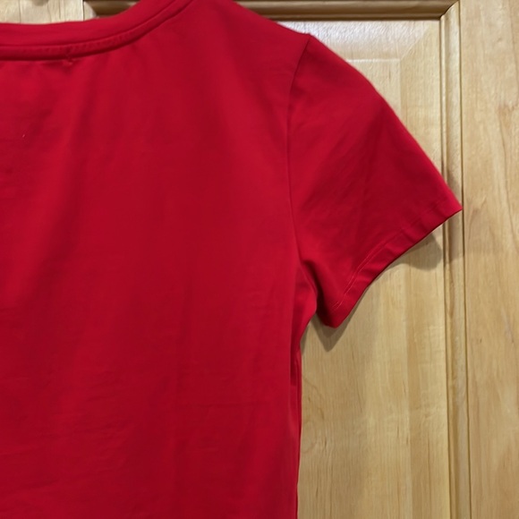 Mangopop red bodysuit short sleeves crew neck snaps at crotch size S - Picture 8 of 9